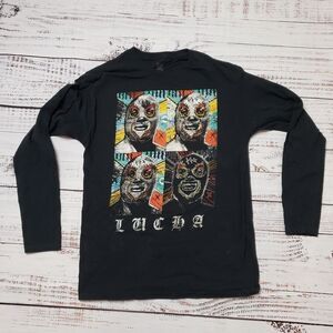 Action Gear Lucha Libre Mexican Wrestling long  sleeve T-Shirt Men's Size Medium